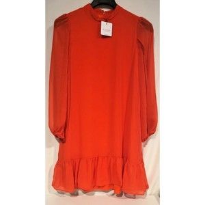 NWT $138 Laundry by Shelli Segal Women's Ruffled Split Sleeve Mini Dress Sz 10